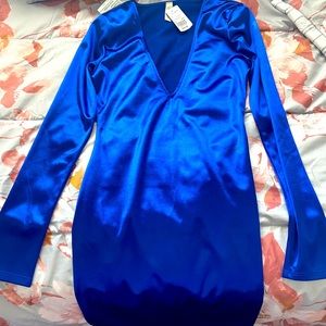 Blue satin dress